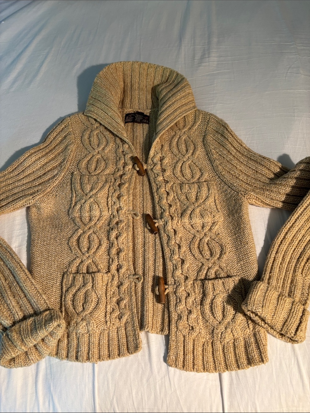 Vintage Abercrombie & Fitch Cream Cable Toggle Cardigan